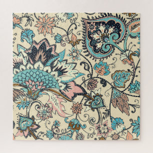 Oriental Paisley: Stylised Textile Elegance. Jigsaw Puzzle