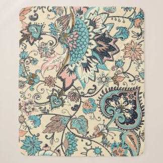 Oriental Paisley: Stylised Textile Elegance. Sherpa Blanket