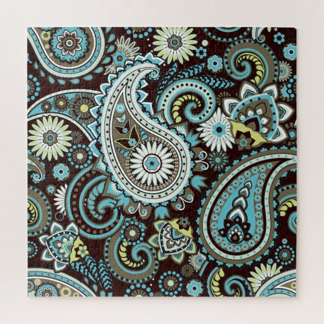 Oriental Paisley Vintage Seamless Pattern Jigsaw Puzzle (Vertical)