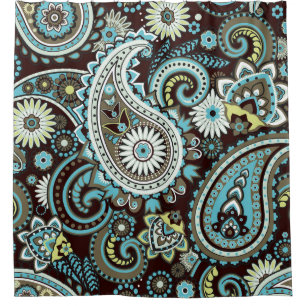 Oriental Paisley Vintage Seamless Pattern Shower Curtain