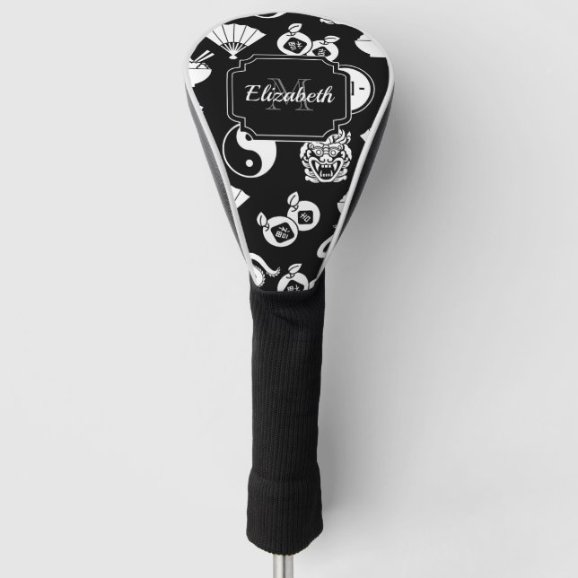 Oriental Pattern Golf Head Cover (Front)