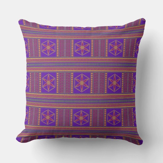 Oriental Pattern Throw Pillow XIII (Front)