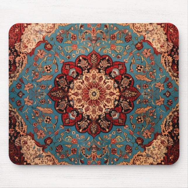 Oriental Persian Carpet Sapphire Red Mouse Pad (Front)