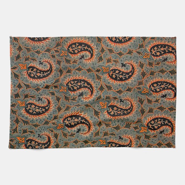 Oriental  Persian Paisley Carpet Tea Towel (Horizontal)
