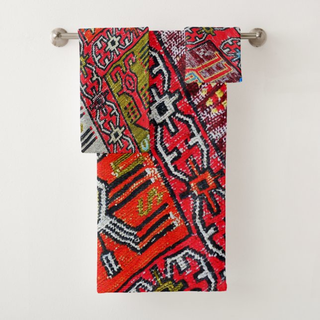 Oriental Persian Pattern, Carpet Bath Towel Set (Insitu)