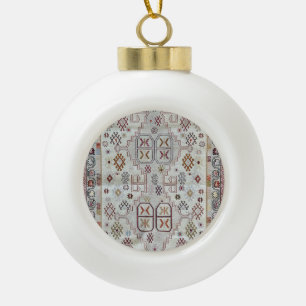 Oriental Persian Pattern Ceramic Ball Christmas Ornament