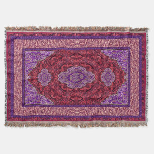 Oriental Persian Pink Throw Blanket