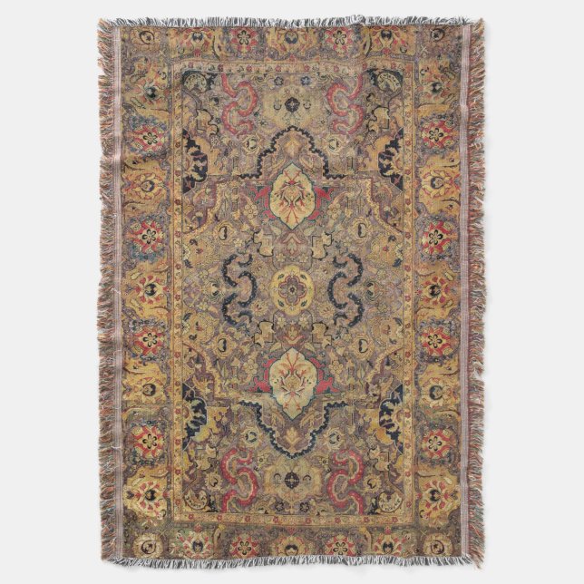 Oriental Persian The Yakob "Polonaise" Print Throw Blanket (Front Vertical)