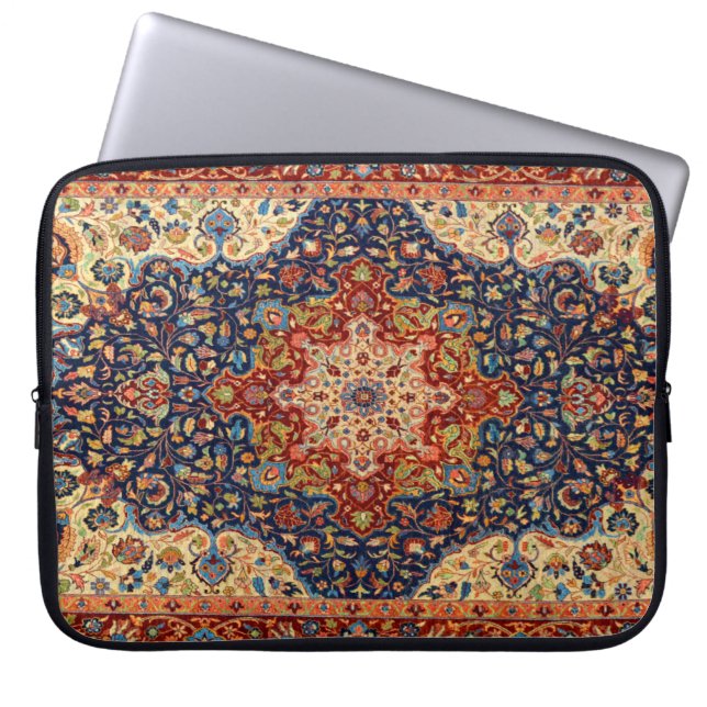 Oriental Persian Turkish Carpet Pattern Laptop Sleeve (Front)