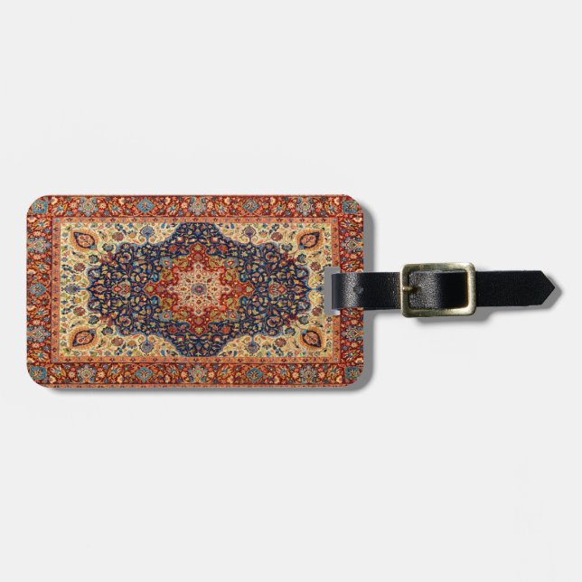Oriental Persian Turkish Carpet  Pattern Luggage Tag (Front Horizontal)