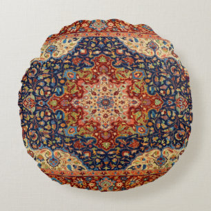 Oriental Persian Turkish Carpet Pattern Round Cushion
