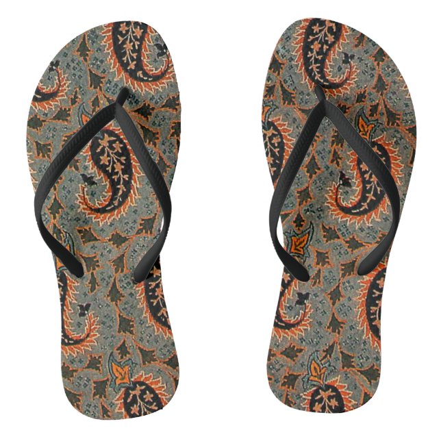Oriental Persian , Turkish Paisley Pattern Jandals (Footbed)