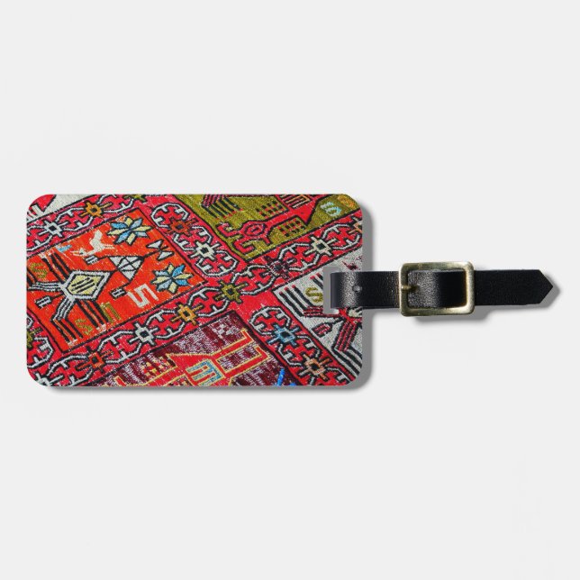 Oriental Persian , Turkish Pattern, Carpet Luggage Tag (Front Horizontal)