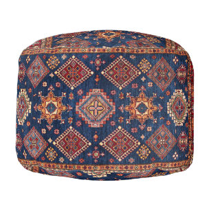 Oriental  Persian Turkish Rug Pattern Pouf