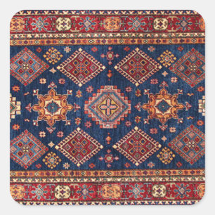 Oriental Persian Turkish Rug Pattern Square Sticker