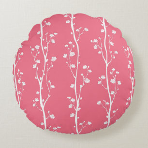 Oriental plum blossom pattern round cushion