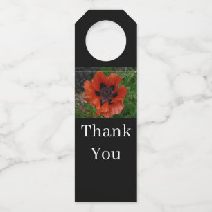 Oriental poppy bottle tag