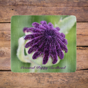 Oriental Poppy Seed Head Floral Cutting Board
