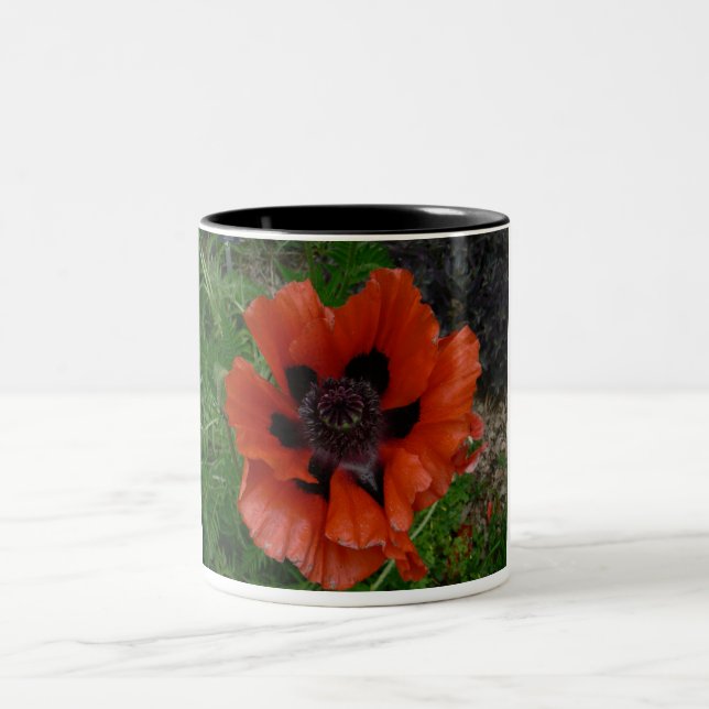 Oriental poppy    Two-Tone coffee mug (Center)