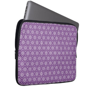 Oriental Purple Ayame Asanoha Japan Pattern Laptop Sleeve