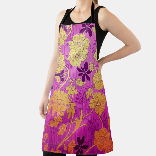 ORIENTAL Purple Pink Pattern - Apron (Insitu)