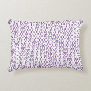 Oriental Purple White Ayame Japan Bishamon Pattern Decorative Cushion