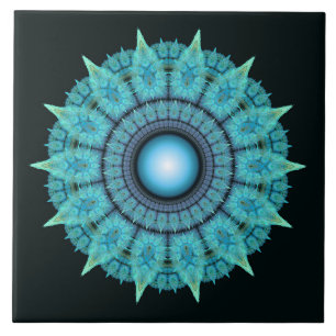 Oriental radiating pattern tile