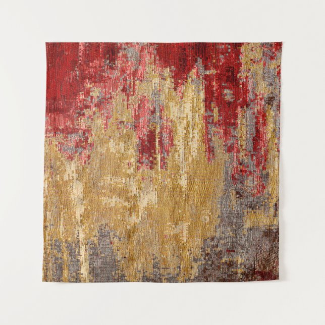 Oriental red-gold carpet texture. tapestry (Front)