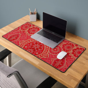ORIENTAL Red Golden Pattern - Deskmat, Mouse Pad