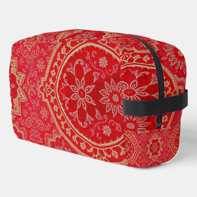 ORIENTAL Red Golden Pattern - Toiletry Bag (Left Corner)