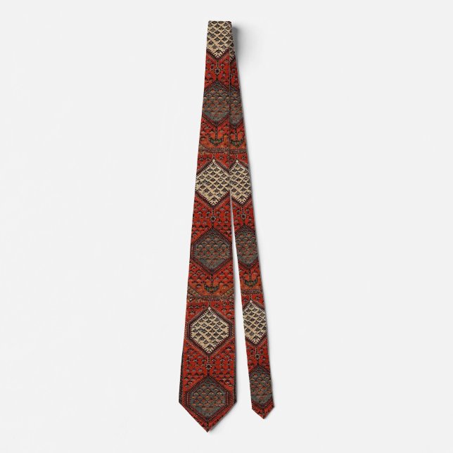 Oriental red runner pattern tie (Front)