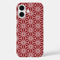 Oriental Red Shinshu Asanoha Japan Pattern