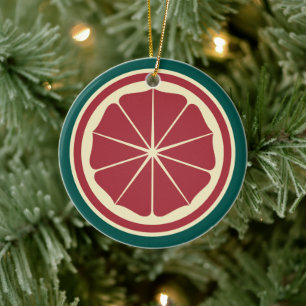 Oriental Red Yellow Green Seishinkai Japan Mon Ceramic Tree Decoration