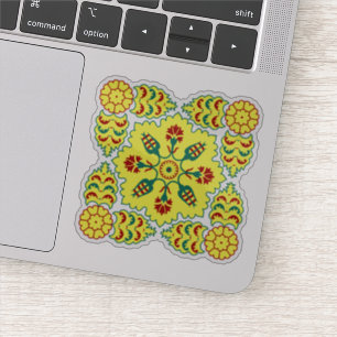 Oriental Red Yellow Ottoman Turkish Tulip Pattern