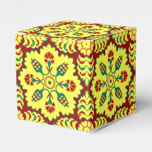 Oriental Red Yellow Ottoman Turkish Tulip Pattern Favour Box
