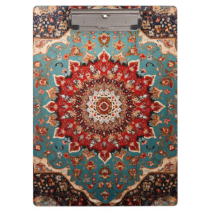 Oriental Retro Persian Pattern Red Cream Blue Clipboard