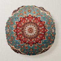 Oriental Retro Persian Pattern Red Cream Blue