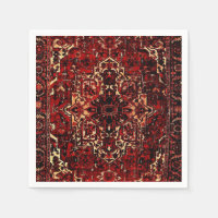 Oriental rug design in dark red