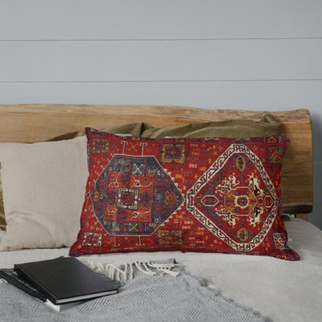 Oriental rug design in  dark red no5 lumbar cushion (Creator Uploaded)
