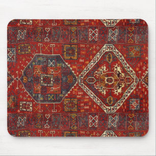 Oriental rug design in  dark red no5 mouse pad