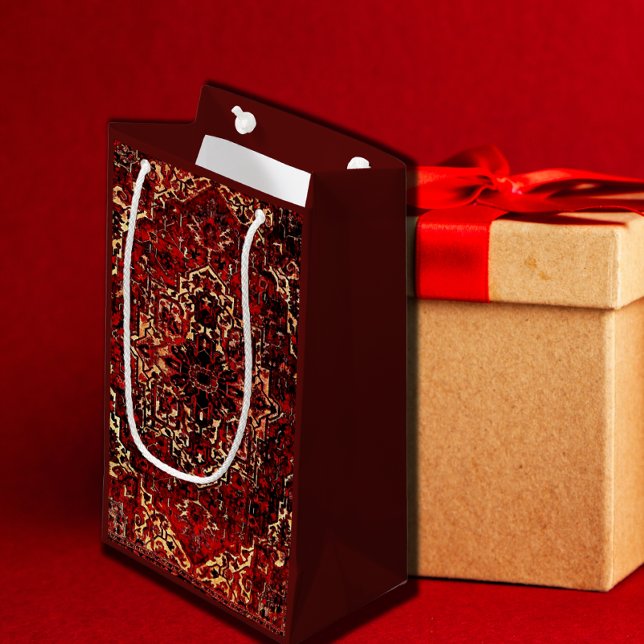 Oriental rug design in  dark red small gift bag (Creator Uploaded)