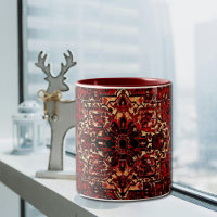 Oriental rug design in dark red