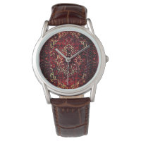 Oriental rug design in dark red
