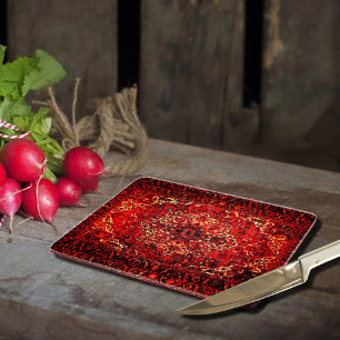 Oriental rug design in vivid  colors  cutting board