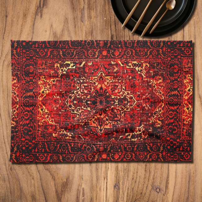 Oriental rug design in vivid  colours  tea towel (Creator Uploaded)