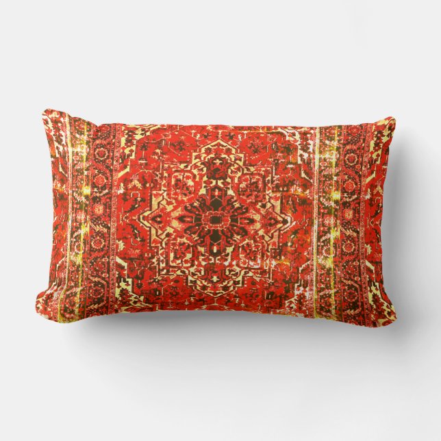 Oriental rug design with  grunge look  lumbar cushion (Front)
