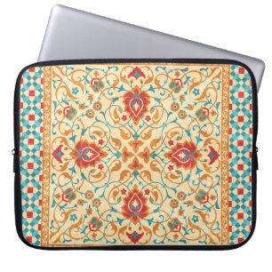 Oriental rug, floral ornamental pattern. laptop sleeve