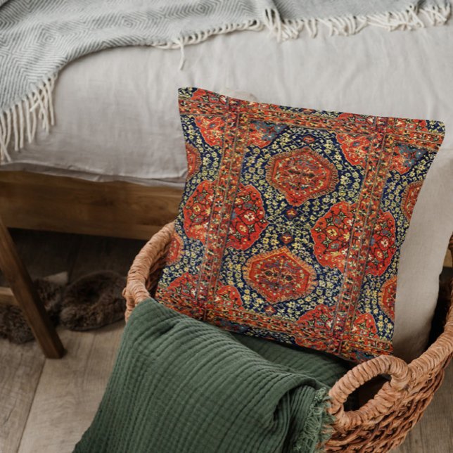 Oriental rug in blue&orange cushion (Creator Uploaded)