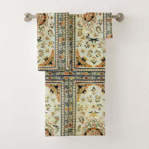 Oriental rug in light colours bath towel set