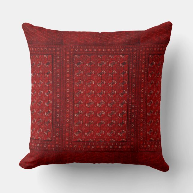 Oriental rug in reds cushion (Front)